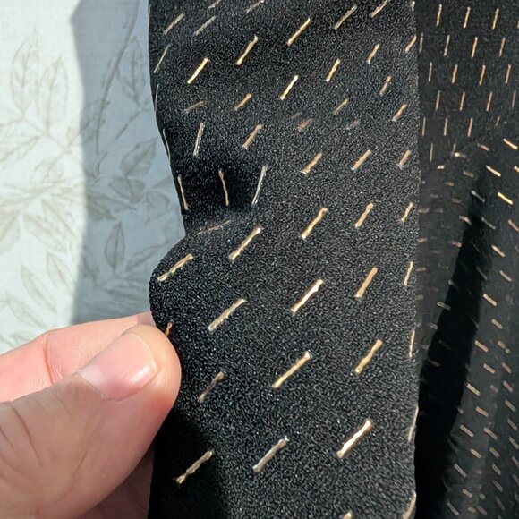 Charles Henry Halter Keyhole Dress Lined Black Gold Metallic Pattern Size 2 - Picture 13 of 13